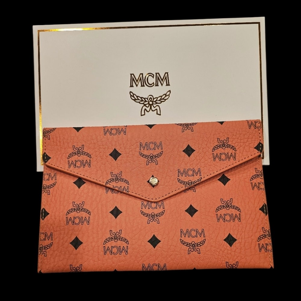 MCM Visetos Monogram Envelope Clutch